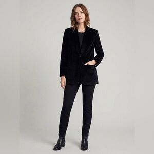 Madewell Lauren Black Velvet Single-Button Blazer size 2